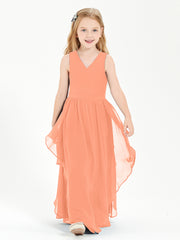 Robes de Demoiselle d'Honneur Junior en Mousseline de Style Boho Papaye
