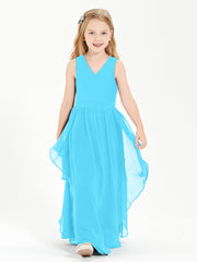 Robes de Demoiselle d'Honneur Junior en Mousseline de Style Boho Piscine
