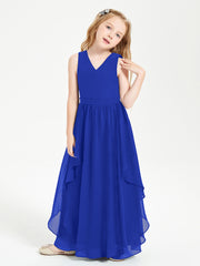 Robes de Demoiselle d'Honneur Junior en Mousseline de Style Boho Bleu Royale
