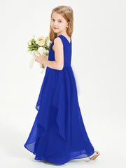 Robes de Demoiselle d'Honneur Junior en Mousseline de Style Boho Bleu Royale