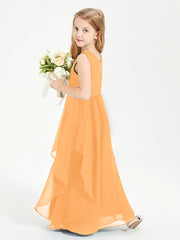 Robes de Demoiselle d'Honneur Junior en Mousseline de Style Boho Mandarine
