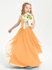 Robes de Demoiselle d'Honneur Junior en Mousseline de Style Boho Mandarine