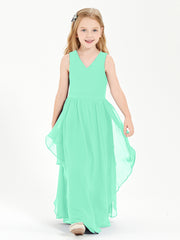 Robes de Demoiselle d'Honneur Junior en Mousseline de Style Boho Turquoise