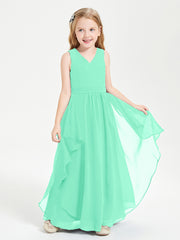 Robes de Demoiselle d'Honneur Junior en Mousseline de Style Boho Turquoise