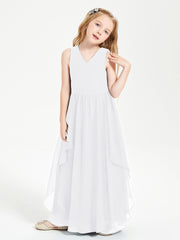Robes de Demoiselle d'Honneur Junior en Mousseline de Style Boho Blanc
