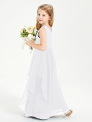 Robes de Demoiselle d'Honneur Junior en Mousseline de Style Boho Blanc