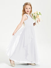 Robes de Demoiselle d'Honneur Junior en Mousseline de Style Boho Blanc
