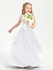 Robes de Demoiselle d'Honneur Junior en Mousseline de Style Boho Blanc