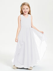 Robes de Demoiselle d'Honneur Junior en Mousseline de Style Boho Blanc