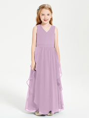 Robes de Demoiselle d'Honneur Junior en Mousseline de Style Boho Glycine