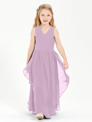 Robes de Demoiselle d'Honneur Junior en Mousseline de Style Boho Glycine