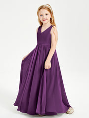 Robes de Demoiselle d'Honneur Junior Élégantes Sans Manches Raisin