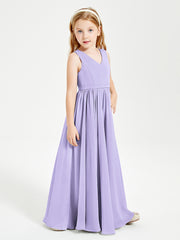 Robes de Demoiselle d'Honneur Junior Élégantes Sans Manches Lilas