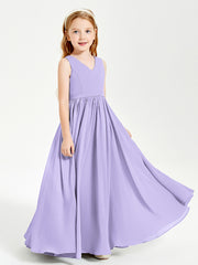 Robes de Demoiselle d'Honneur Junior Élégantes Sans Manches Lilas