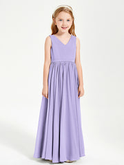 Robes de Demoiselle d'Honneur Junior Élégantes Sans Manches Lilas