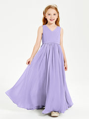 Robes de Demoiselle d'Honneur Junior Élégantes Sans Manches Lilas
