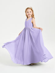 Robes de Demoiselle d'Honneur Junior Élégantes Sans Manches Lilas