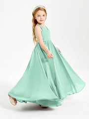 Robes de Demoiselle d'Honneur Junior Élégantes Sans Manches Vert Menthe