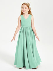 Robes de Demoiselle d'Honneur Junior Élégantes Sans Manches Vert Menthe