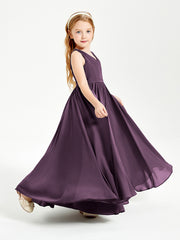 Robes de Demoiselle d'Honneur Junior Élégantes Sans Manches Plum