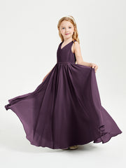 Robes de Demoiselle d'Honneur Junior Élégantes Sans Manches Plum