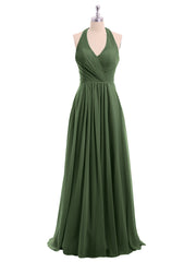 Col En V Mousseline Robe Avec Nœud Bretelles Olive Verte Grande Taille