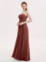 Sans Bretelles Col en Cœur Robe Demoiselle d'honneur avec Fente terracotta Grande Taille