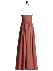 Sans Bretelles Col en Cœur Robe Demoiselle d'honneur avec Fente terracotta Grande Taille