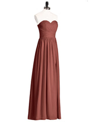 Sans Bretelles Col en Cœur Robe Demoiselle d'honneur avec Fente terracotta Grande Taille