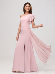 Robe fourreau asymétrique en A Rose Poudré