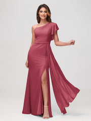 Robe fourreau asymétrique en A Cannelle Rose