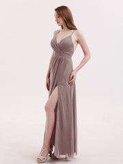 Robe Sexy Profond Col en V avec Fente Dusk