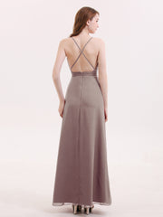 Robe Sexy Profond Col en V avec Fente Dusk