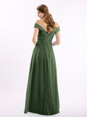 Dentelle Top Mousseline Bas Robe Avec Mancherons Olive Verte