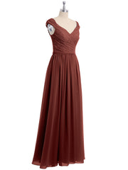 Dentelle Top Mousseline Bas Robe Avec Mancherons terracotta Grande Taille