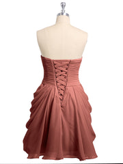 Col en Cœur Sans Bretelles Robe Demoiselle d'honneur Courte terracotta Grande Taille