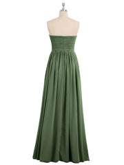 Sans Bretelles Empire Robe Demoiselle d'honneur avec Col en Cœur Olive Verte Grande Taille