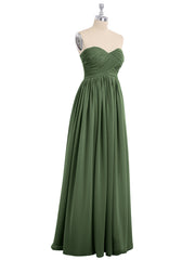 Sans Bretelles Empire Robe Demoiselle d'honneur avec Col en Cœur Olive Verte Grande Taille
