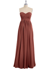 Sans Bretelles Empire Robe Demoiselle d'honneur avec Col en Cœur terracotta Grande Taille