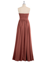 Sans Bretelles Empire Robe Demoiselle d'honneur avec Col en Cœur terracotta Grande Taille