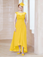 Robe en Mousseline à Encolure Illusion avec Dentelle Souci Grande Taille