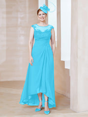 Robe en Mousseline à Encolure Illusion avec Dentelle Piscine Grande Taille