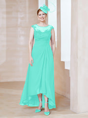 Robe en Mousseline à Encolure Illusion avec Dentelle Spa Grande Taille