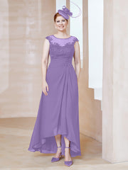 Robe en Mousseline à Encolure Illusion avec Dentelle Tahiti Grande Taille