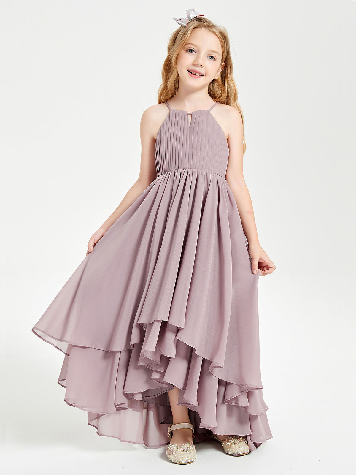 Robes de Demoiselle d'Honneur Junior en Mousseline Dusk