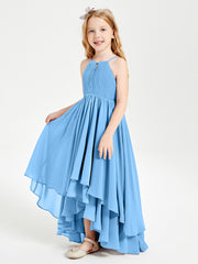 Robes de Demoiselle d'Honneur Junior en Mousseline Bleu