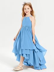 Robes de Demoiselle d'Honneur Junior en Mousseline Bleu