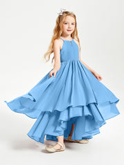 Robes de Demoiselle d'Honneur Junior en Mousseline Bleu