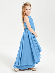 Robes de Demoiselle d'Honneur Junior en Mousseline Bleu