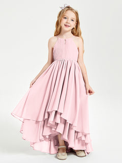 Robes de Demoiselle d'Honneur Junior en Mousseline Rose Pâle